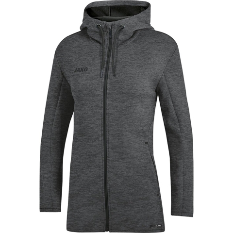 JAKO 6829D Jas Met Kap Premium Basics Dames - Antraciet Gemeleerd - 34