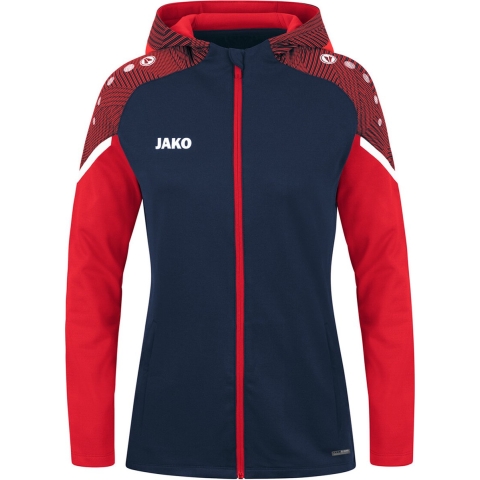 JAKO 6822D Jas Met Kap Performance Dames - Marine/Rood - 36