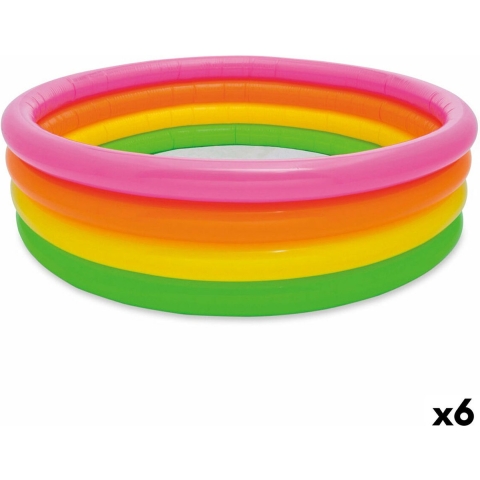 Opblaasbaar Kinderzwembad Intex Sunset Ringen 168 x 46 x 168 cm 780 L (6 Stuks)