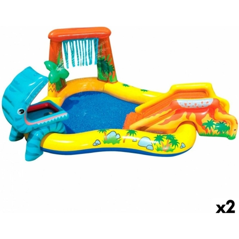 Opblaasbaar Kinderzwembad Intex Dinosaurussen Speeltuin 272 L 249 x 109 x 191 cm (2 Stuks)