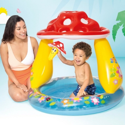 Opblaasbaar Kinderzwembad Intex Zonnetent Champignons 102 x 89 x 102 cm 45 L (6 Stuks)