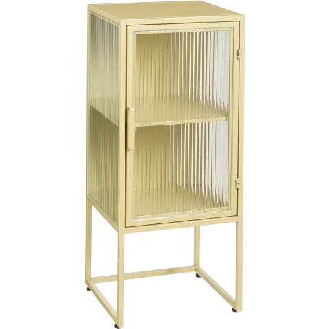 Mica Decorations Clifton Opbergkast met Deuren - L38 x B35 x H90 cm - Metaal - Beige