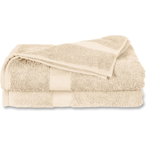 Twentse Damast Luxe Katoenen Badstof Handdoeken - Badlaken - 2 stuks - 60x110 cm - Naturel