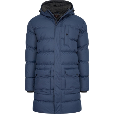 Cappuccino Italia - Heren Jas winter Hooded Winter Jacket Navy - Blauw - Maat XXL