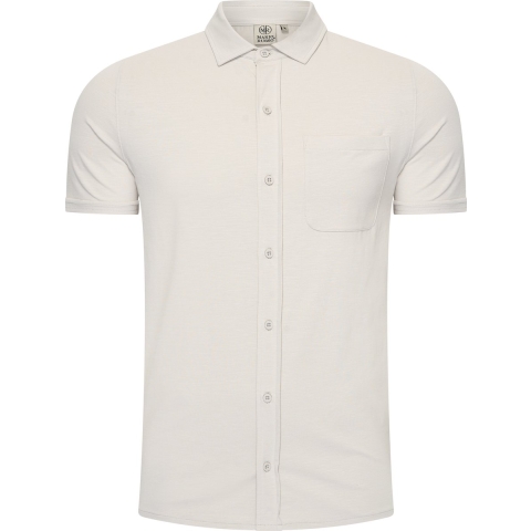 Mario Russo Korte Mouwen Overhemd - Overhemd heren - Polo Shirt Heren - t shirt heren - XL - Steen G