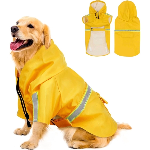 Dutchwide - Hondenjas - Regenjas Hond - Geel -Maat 5XL