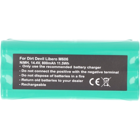 Accu geschikt voor de Dirt Devil Libero M606 accu 0606004, Dirt Devil 0607004 accu met 800mAh