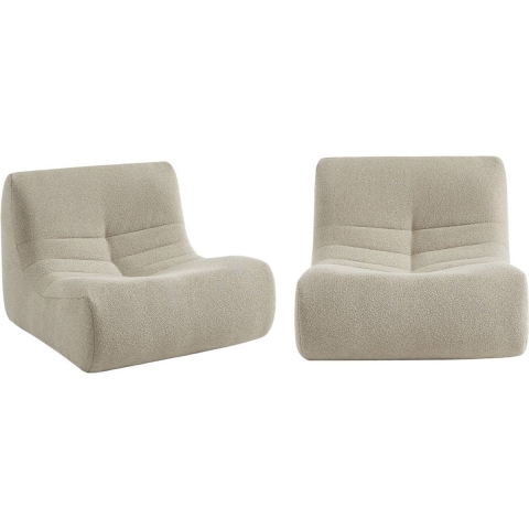 sweeek - Modulaire stoel één zitplaats textuur bouclé (set van 2)