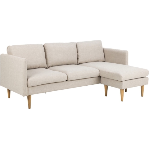 by fonQ basic Sofie Omkeerbare Hoekbank met Chaise Longue - Beige