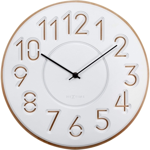 NeXtime - NeXtime - Japanse Design Wandklok - Concrete|Hout - 30cm -