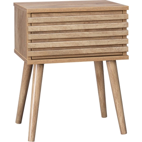 sweeek - Scandinavisch nachtkastje in gegroefd houtdecor