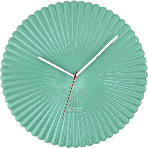 NeXtime - Wandklok 40cm - Stil - Groen - Polyresin - NeXtime &apos;Mousse&apos;