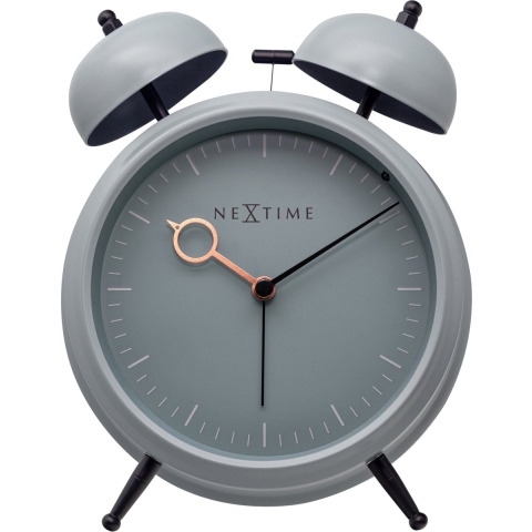 NeXtime - Tafel Wekker 15x18x7cm - Stil - licht functie - blue grijs -