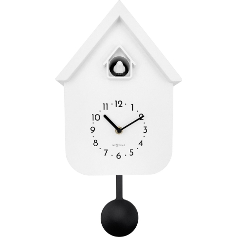 NeXtime - Wandklok 21,5x41,5x8,5 cm - Pendule - Wit - Plastic -