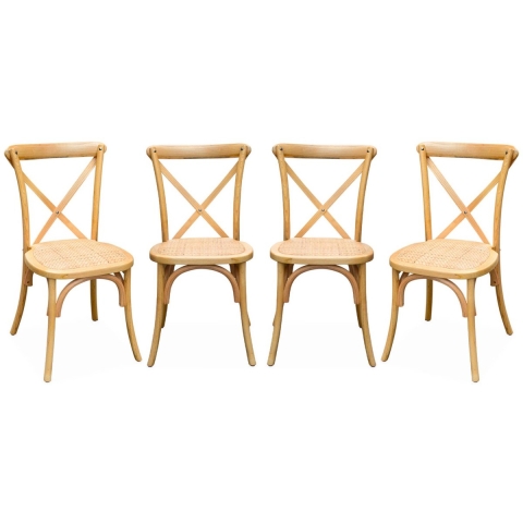 sweeek - Vintage houten bistrostoel (set van 4)
