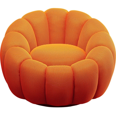 Kare Design Peppo Bloom Draaifauteuil oranje