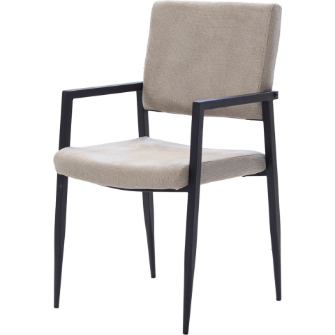 Giga Meubel - Eetkamerstoel Taupe Stof - Elin - Set van 2