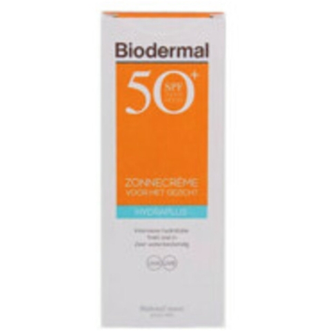 2x Biodermal Zonnecrème Gezicht Hydraplus SPF 50+ 50 ml