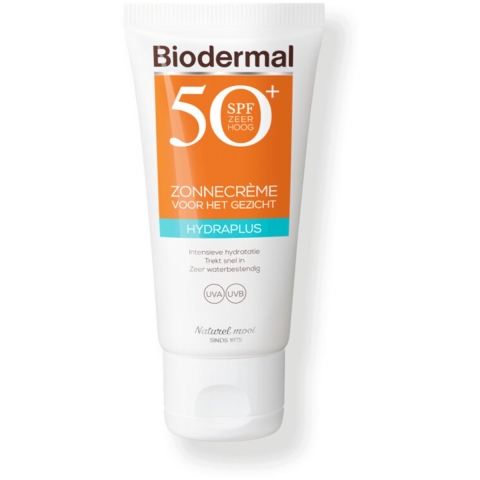 3x Biodermal Zonnecrème Gezicht Hydraplus SPF 50+ 50 ml