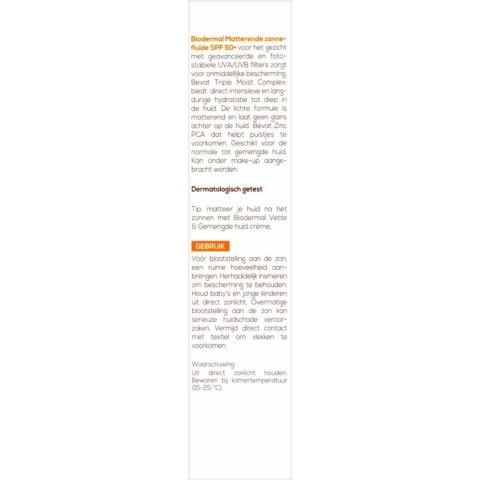 2x Biodermal Zonnefluïde Gezicht Matterend SPF 50 40 ml
