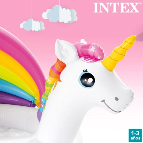 Opblaasbaar Kinderzwembad Intex Eenhoorn Zonnetent 102 x 69 x 127 cm 45 L (6 Stuks)