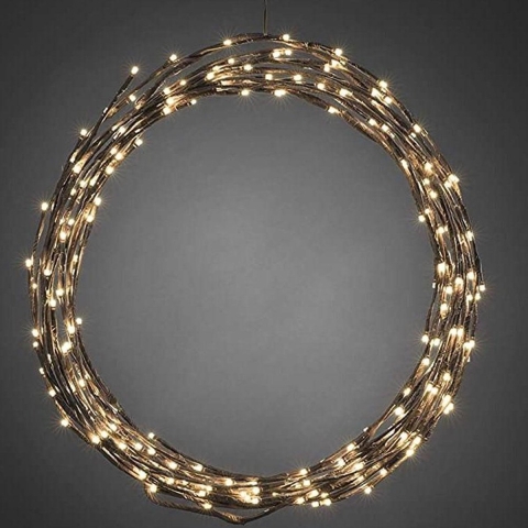 Konstsmide 3365-600 Deurkrans met verlichting Krans Warmwit LED Bruin