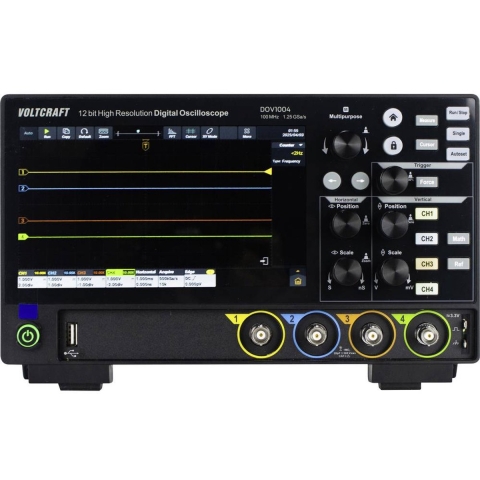 VOLTCRAFT DOV1004 Digitale oscilloscoop 100 MHz 4-kanaals 1.25 GSa/s 50 Mpts 12 Bit Digitaal geheugen (DSO) 1 stuk(s)