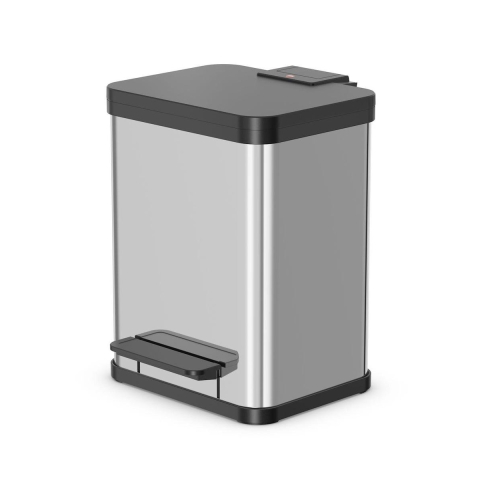 Hailo Öko duo plus M 6222000 Afvalbak 18 l RVS (b x h x d) 320 x 430 x 330 mm RVS Met voetpedaal 1 stuk(s)