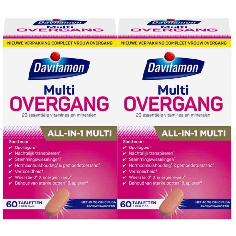 Gratis Verzending: 2x Davitamon Compleet Vrouw Overgang Multivitamine 60 tabletten