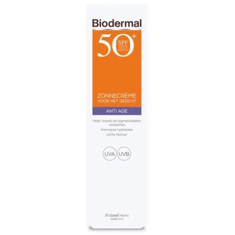2x Biodermal Zonnecreme Gezicht Anti Age SPF 50+ 40 ml