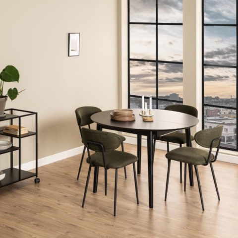 by fonQ Evolve Eettafel Uitschuifbaar - Ø 115 cm - Zwart