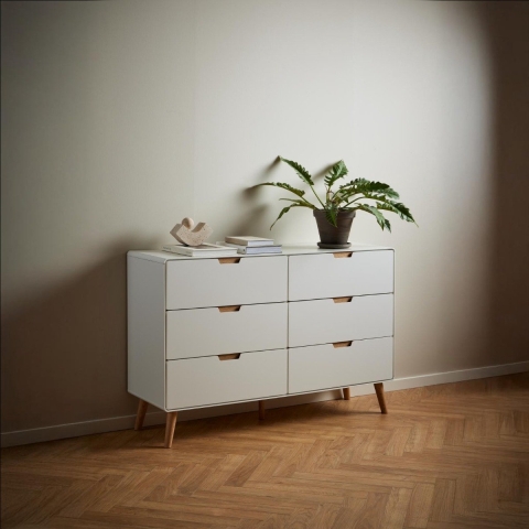by fonQ basic Bailey Ladekast - 6 Lades - Wit