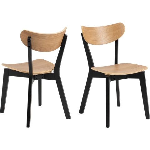 by fonQ basic Crow Eetkamerstoel - Zwart/eiken