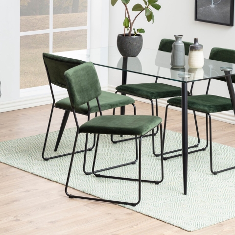 by fonQ basic Slim Eetkamerstoel - Donkergroen