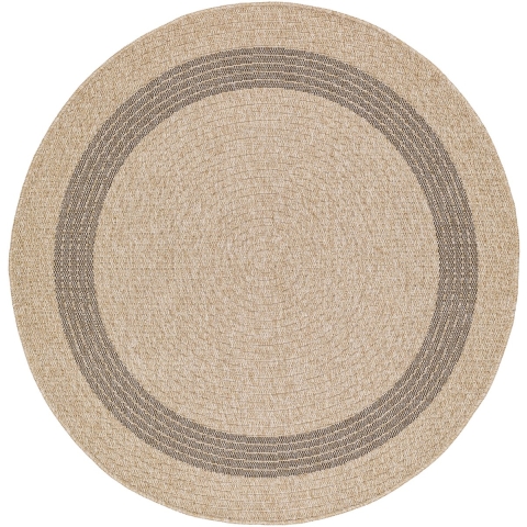 by fonQ Core Vloerkleed Ø 160 cm - Zand/Zwart