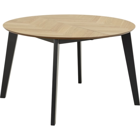 by fonQ Gijs Eettafel Visgraat Uitschuifbaar - Ø 120 cm - Bruin