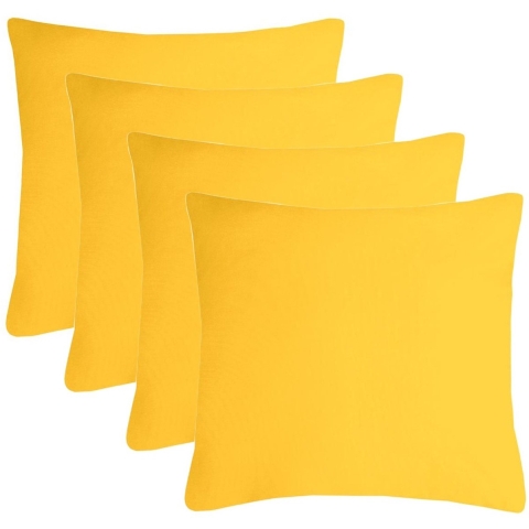 Stof Textile sierkussen Nelson - 4x - geel - 60 x 60 cm - bank kussens - polyester -