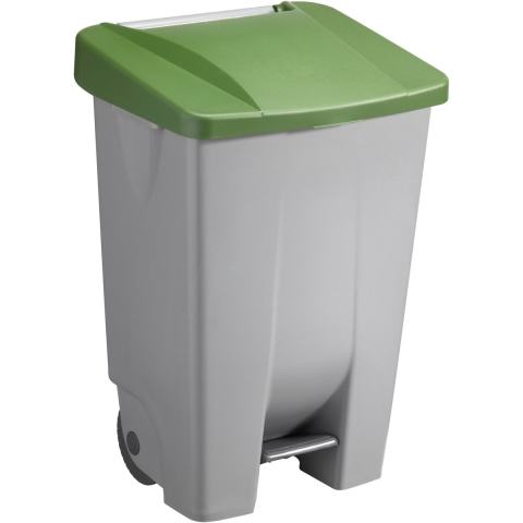 Afvalcontainer/rolemmer/pedaalemmer Basic - groen - 80 liter - 19 x 41 x 75 cm - afval scheiden -