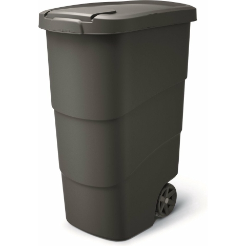 Afvalcontainer/rolemmer Wheeler - zwart - 90 liter - 58 x 39 x 78 cm - huis/tuin afval scheiden -