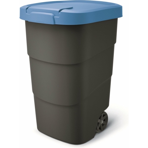 Afvalcontainer/rolemmer Wheeler - blauw - 95 liter - 54 x 50 x 76 cm - huis/tuin afval scheiden -