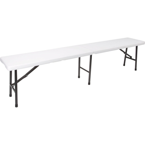 Perel Klapbank, in- en uitklapbaar, weerbestendig, met handvat, ideaal voor picknick, camping, barbecue, feestje, perfect voor binnen en buiten, maximaal 400 kg, wit