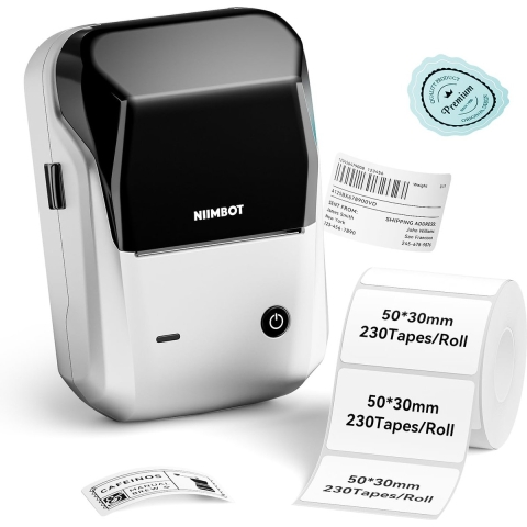 Niimbot B1 Labelprinter - Zwart - bluetooth - printbreedte 25-50mm - direct thermisch - 203dpi - 1500mAh
