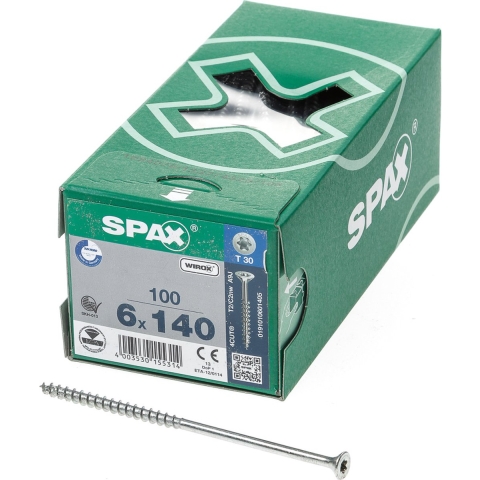SPAX 191010601405 SPAX Seko-T-Tg Houtschroef 6 mm 140 mm Torx, Binnen-T Staal Galvanisch verzinkt 100 stuk(s)
