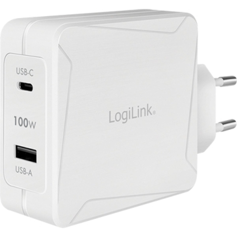 LogiLink PA0281 USB-oplader 100 W Binnen Aantal uitgangen: 2 x 1x USB-A, 1x USB-C USB Power Delivery (USB-PD)