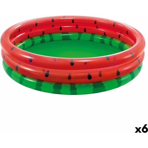 Opblaasbaar Kinderzwembad Intex Watermeloen Ringen 581 L 168 x 38 x 168 cm (6 Stuks)