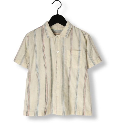Konges Sløjd Overhemd s/s - Vincent - Antique White m. Strepen - Konges Sløjd - 9-10 jaar (134-140) - Hemd S/S
