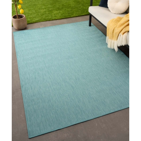 Tapeso Buitenkleed effen - Flip turquoise - 160x220 cm