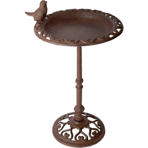 Best for Birds Vogelbad/voederschaal - op hoge voet - gietijzer - 38 x 22 cm -