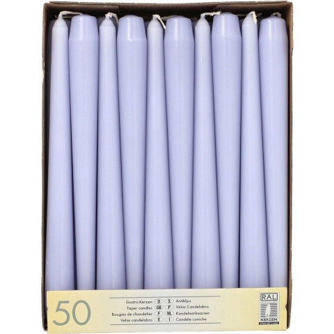Dinerkaarsen Mega pack - 50x - lila paars - Gotisch - 25 cm -