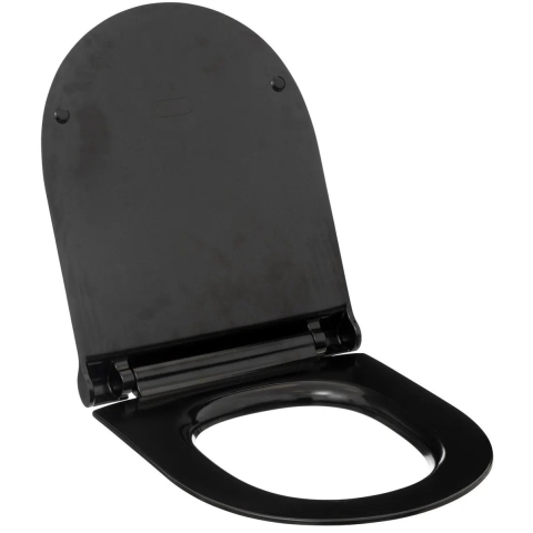 5Five Toiletbril Brilliant - zwart - kunststof - universeel model - soft close systeem -